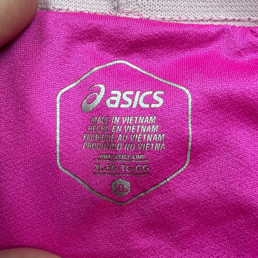 ASICS Running Shorts Womens XL Pink WA1SH2467 Athletic Lined Zipper Pocket